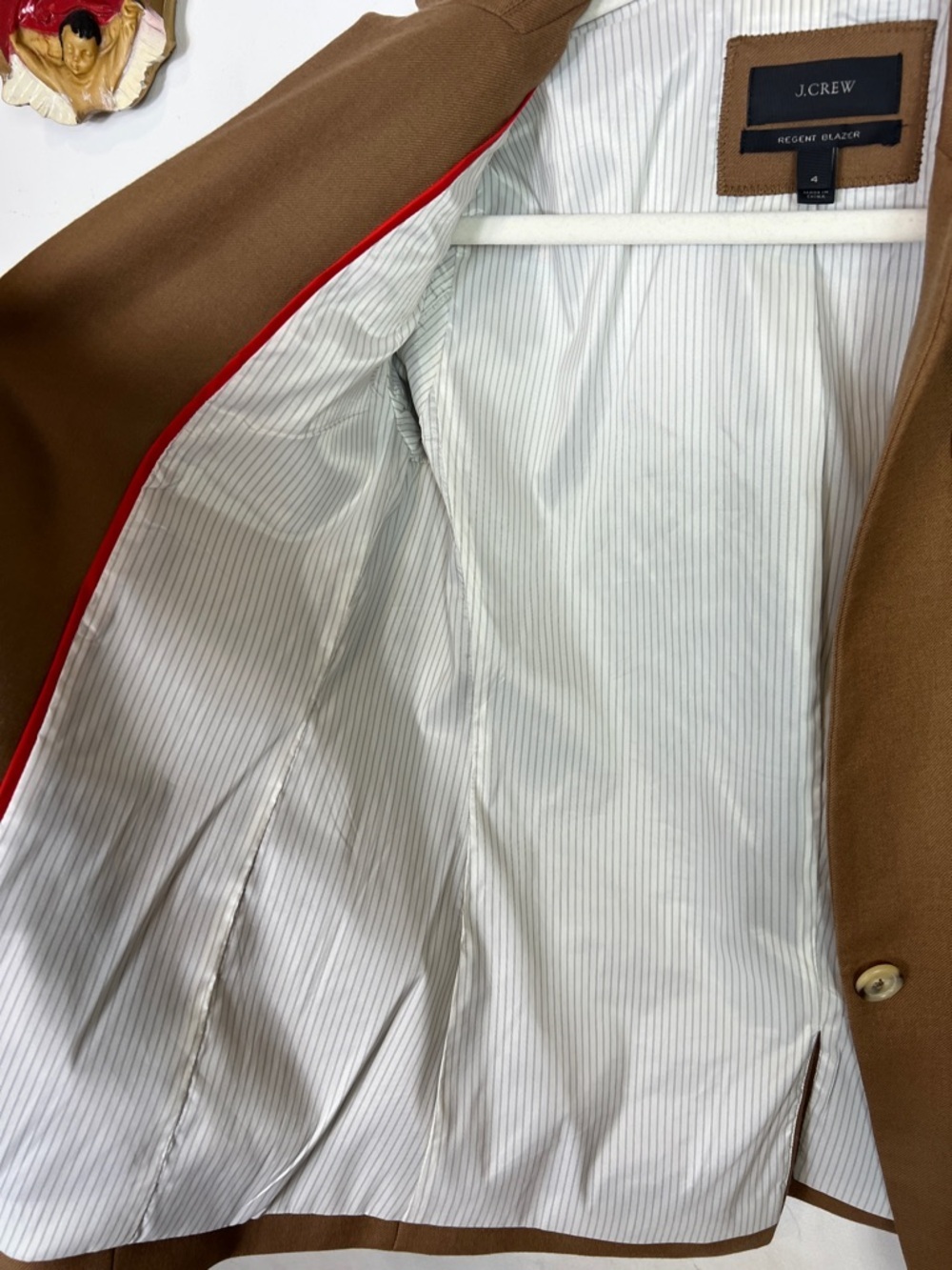 J.Crew Regent Blazer Camel Color Wool Blend Tailored Classic Career Jacket 4 - Picture 7 of 13